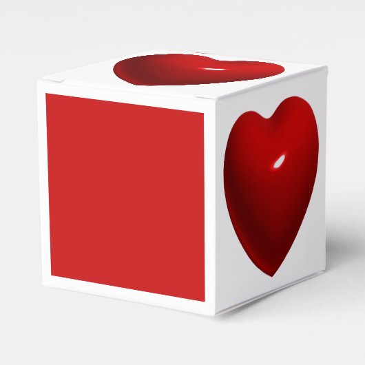 Glossrotes Herz Geschenkschachtel (Vorderseite)