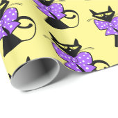 Glosswackelpapier, Lila Bogen der gelben schwarzen Geschenkpapier (Rolleneckpunkt)