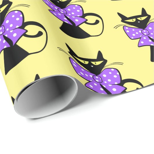 Glosswackelpapier, Monogramm der gelben schwarzen  Geschenkpapier (Rolleneckpunkt)