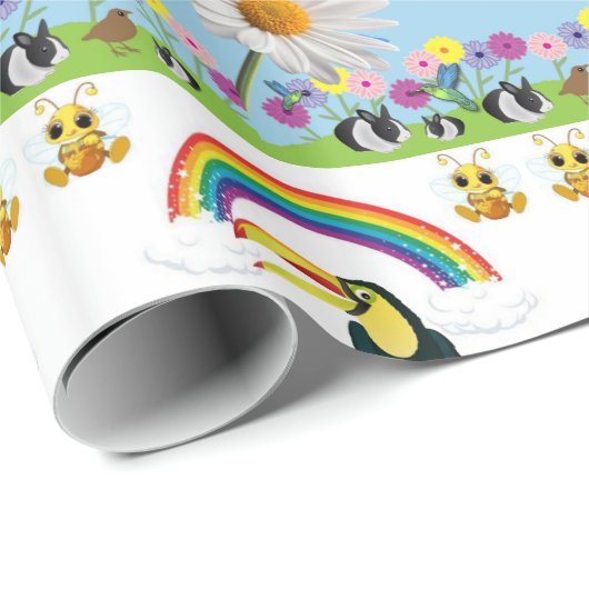 Glosswackelpapier, Regenbogenpfeife, Sonnenkaninch Geschenkpapier (Rolleneckpunkt)