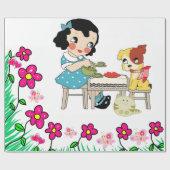 Glosswackelpapier, Vintage Katze Geschenkpapier (Flach)