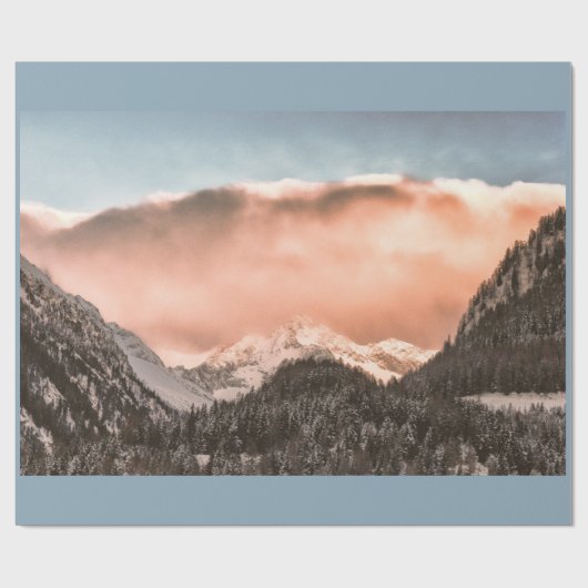 Glosswrapping Paper, 30" x 6' mit Berg Geschenkpapier (Flach)