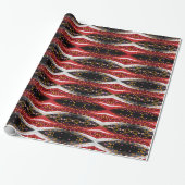Glosswrapping Paper Abstrakt Red Schwarz-weiß Geschenkpapier (Ungerollt)