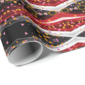 Glosswrapping Paper Abstrakt Red Schwarz-weiß Geschenkpapier (Rolleneckpunkt)