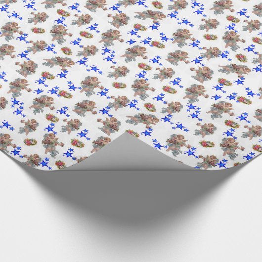 Glosswrapping Paper Angel Blue Stars Geschenkpapier (Ecke)