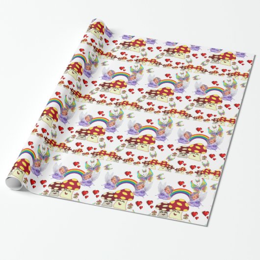 Glosswrapping Paper, Angel Butterfly Mushrooms Geschenkpapier (Ungerollt)