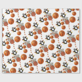 Glosswrapping Paper, Basketball Pinguin Geschenkpapier (Flach)