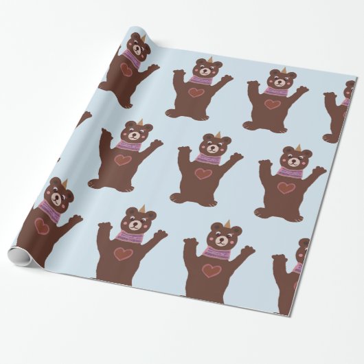 Glosswrapping Paper Bear Baby Geschenk Geschenkpapier (Ungerollt)