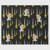 Glosswrapping Paper Black Candles Angel Geschenkpapier (Flach)
