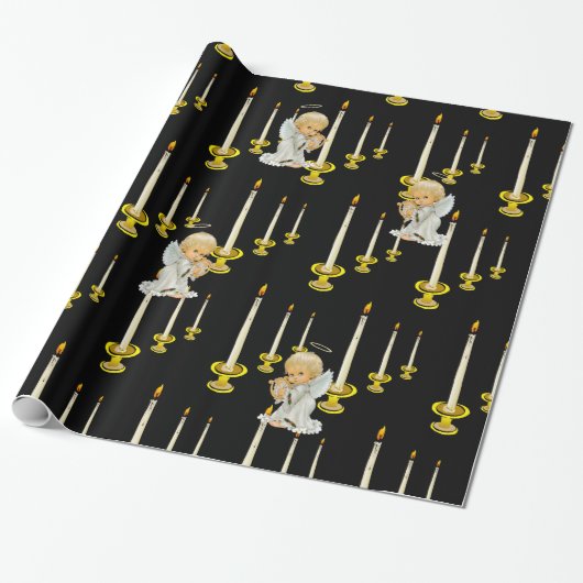 Glosswrapping Paper Black Candles Angel Geschenkpapier (Ungerollt)