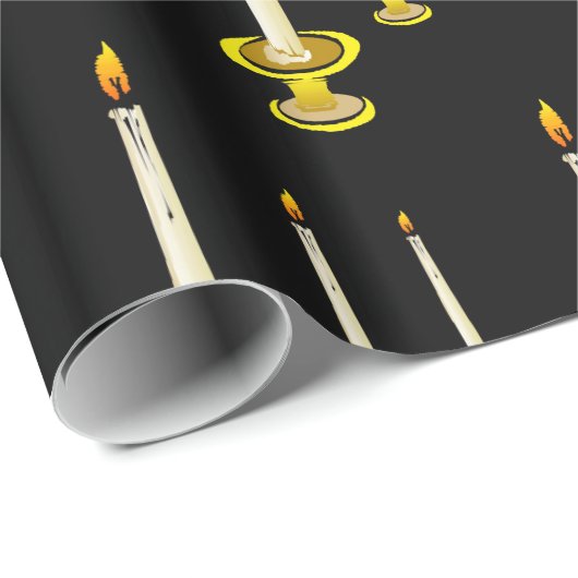 Glosswrapping Paper Black Candles Angel Geschenkpapier (Rolleneckpunkt)
