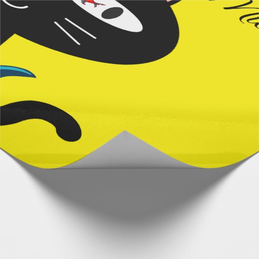 Glosswrapping Paper, Black Cat Fish Knochen Gelb Geschenkpapier (Ecke)