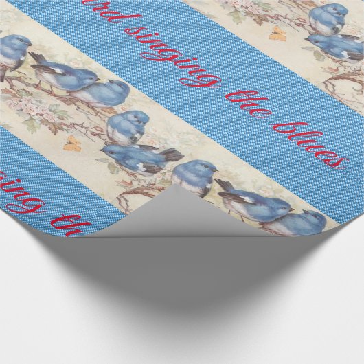 Glosswrapping Paper Blue Bird Geschenkpapier (Ecke)