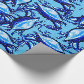 Glosswrapping Paper Blue Crabs Geschenkpapier (Ecke)