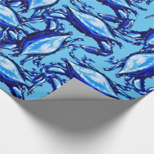 Glosswrapping Paper Blue Crabs Geschenkpapier (Ecke)