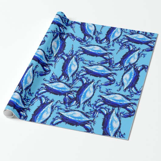 Glosswrapping Paper Blue Crabs Geschenkpapier (Ungerollt)