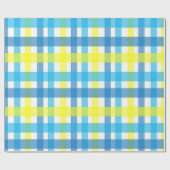 Glosswrapping Paper Blue Yellow Kariert Geschenkpapier (Flach)
