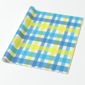 Glosswrapping Paper Blue Yellow Kariert Geschenkpapier (Ungerollt)