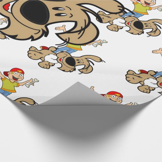 Glosswrapping Paper, Boy Dog Bones Geschenkpapier (Ecke)
