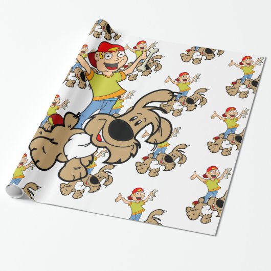 Glosswrapping Paper, Boy Dog Bones Geschenkpapier (Ungerollt)