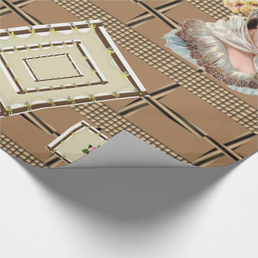 Glosswrapping Paper Brown Viktorianisch Geschenkpapier (Ecke)
