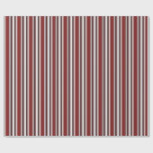 Glosswrapping Paper Burgundy Stripes Geschenkpapier (Flach)