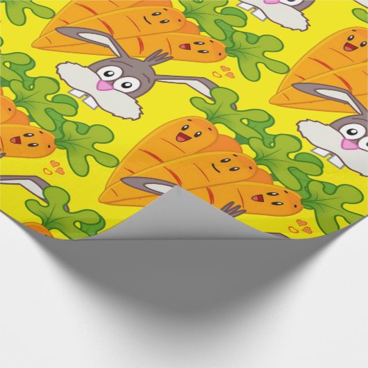 Glosswrapping Paper, Carrots Rabbit Gelb Geschenkpapier (Ecke)