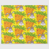 Glosswrapping Paper, Carrots Rabbit Gelb Geschenkpapier (Flach)
