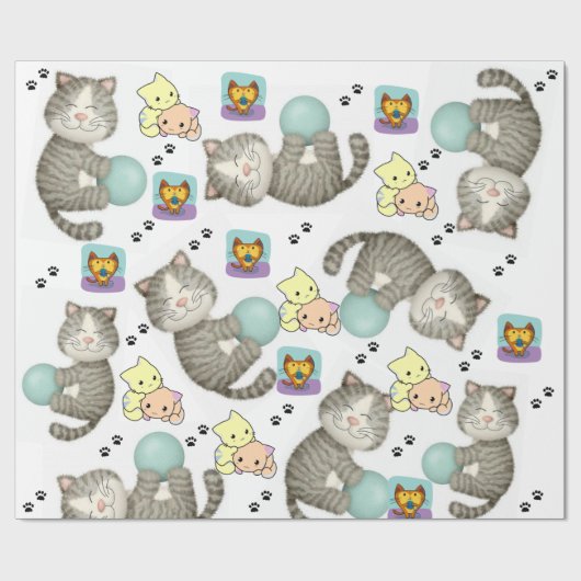 Glosswrapping Paper Cat Geschenkpapier (Flach)