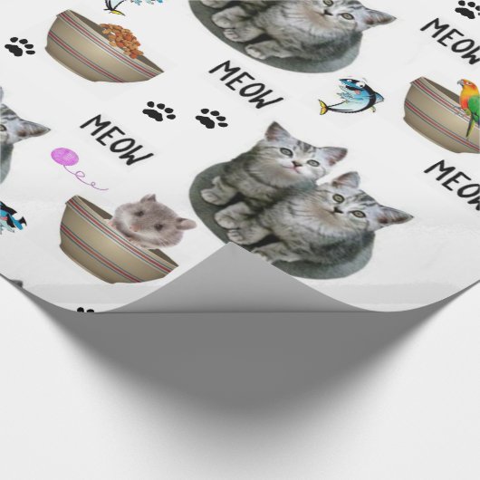 Glosswrapping Paper Cat Kitten Meow Geschenkpapier (Ecke)
