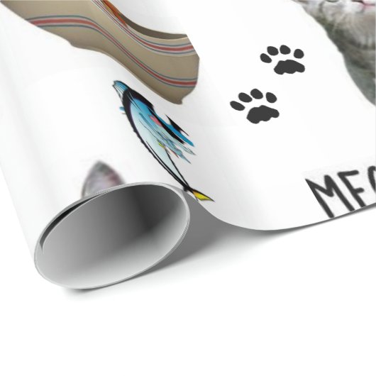 Glosswrapping Paper Cat Kitten Meow Geschenkpapier (Rolleneckpunkt)