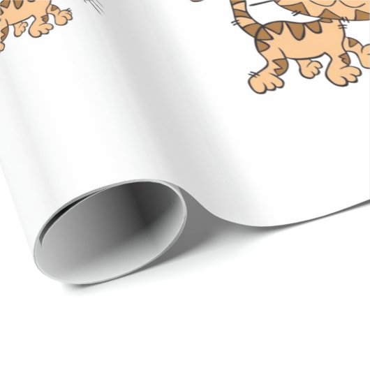 Glosswrapping Paper Cat Red Umbrells Geschenkpapier (Rolleneckpunkt)