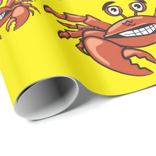 Glosswrapping Paper, Crabs Starfish Rot Gelb Geschenkpapier (Rolleneckpunkt)
