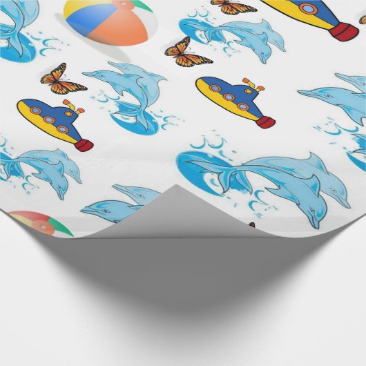 Glosswrapping Paper Dolphin Butterfly Geschenkpapier (Ecke)