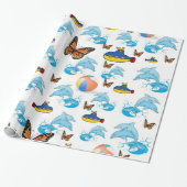 Glosswrapping Paper Dolphin Butterfly Geschenkpapier (Ungerollt)
