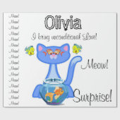 Glosswrapping Paper, Feline Cat Überraschung Geschenkpapier (Flach)