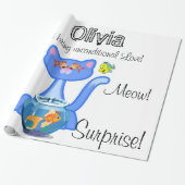 Glosswrapping Paper, Feline Cat Überraschung Geschenkpapier (Ungerollt)