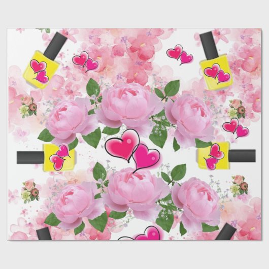 Glosswrapping Paper, florgelgelber Nagel, Polnisch Geschenkpapier (Flach)