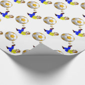 Glosswrapping Paper, gelbes weißes Fußballball Geschenkpapier (Ecke)