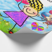 Glosswrapping Paper, Girl Sun Balloons floral Geschenkpapier (Ecke)