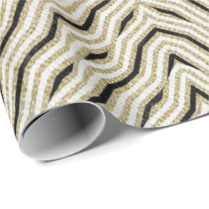 Glosswrapping Paper Gold Black Geschenkpapier
