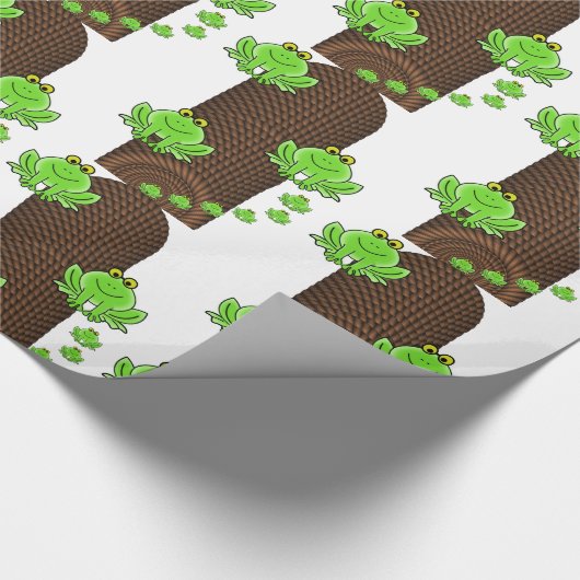 Glosswrapping Paper, Grünfrösche Geschenkpapier (Ecke)