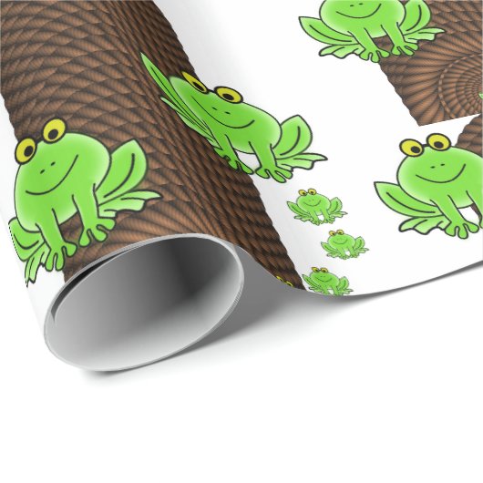Glosswrapping Paper, Grünfrösche Geschenkpapier (Rolleneckpunkt)