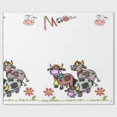 Glosswrapping Paper Kuh Moo Grass Floral Geschenkpapier (Flach)