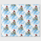 Glosswrapping Paper, Pinguin Bubble Bath Tube Geschenkpapier (Flach)