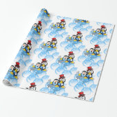 Glosswrapping Paper, Pinguin Bubble Bath Tube Geschenkpapier (Ungerollt)