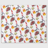 Glosswrapping Paper, Pinguin Fire Fireman Geschenkpapier (Flach)