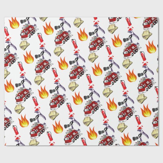 Glosswrapping Paper, Pinguin Fire Fireman Geschenkpapier (Flach)