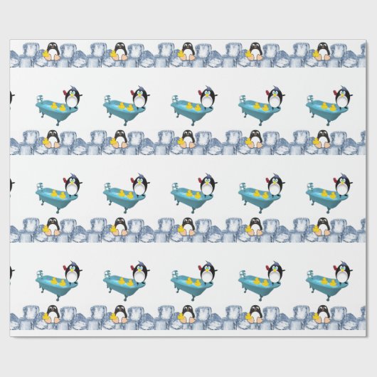 Glosswrapping Paper, Pinguin Yellow Ducks Bath Geschenkpapier (Flach)