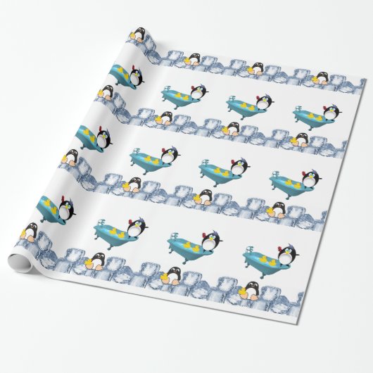 Glosswrapping Paper, Pinguin Yellow Ducks Bath Geschenkpapier (Ungerollt)